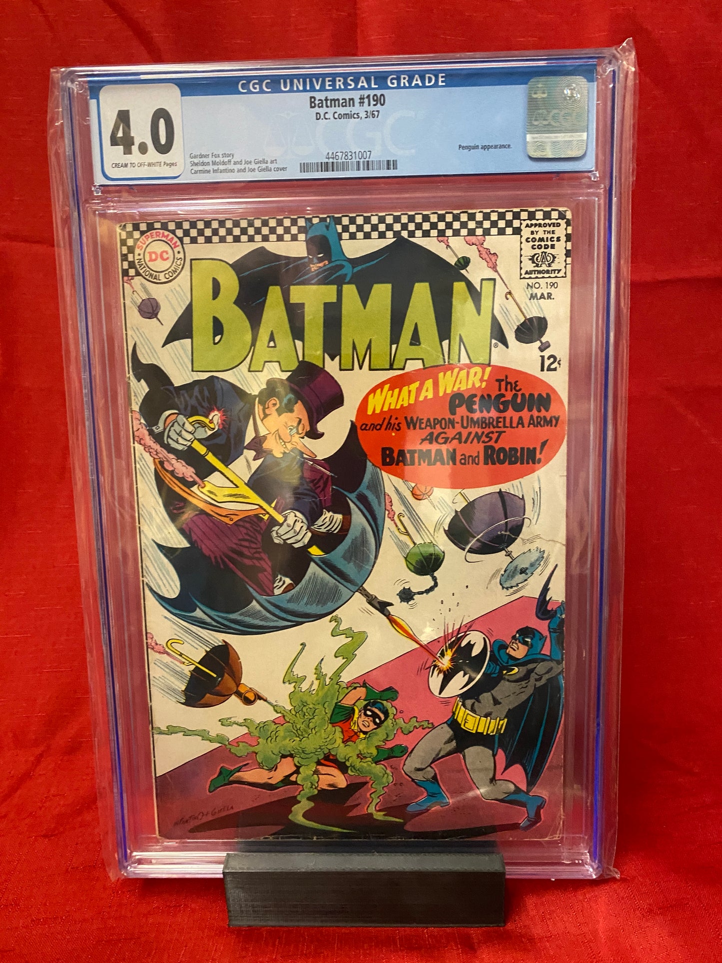 Batman #190 (DC 1967) CGC 4.0 **Penguin Appearance, Iconic cover**