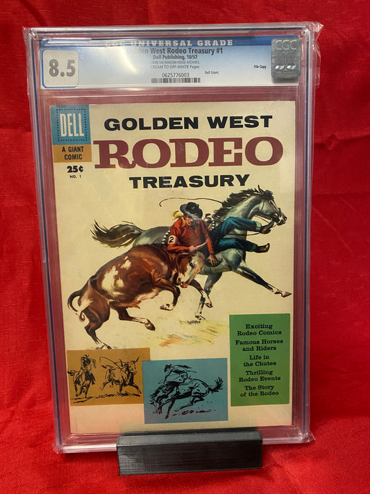 Golden West Rodeo Treasury #1 (Dell 1957) FILE COPY CGC 8.5