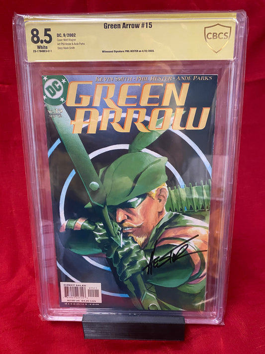 Green Arrow #15 Signed by Phil Hester CBCS 8.5