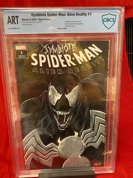 Symbiote Spiderman: Alien Reality Gabriel Perez VENOM Sketch Cover *CBCS ART*